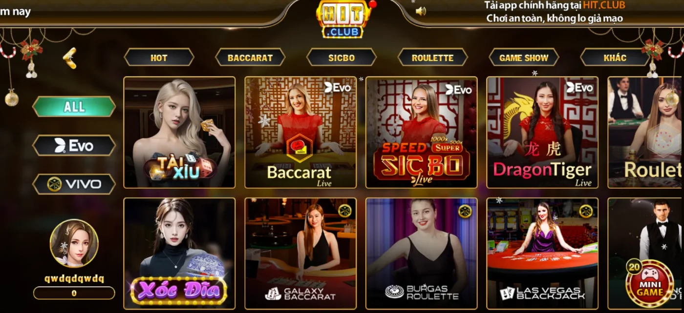 Tham gia trực tiếp live casino cùng dealer
