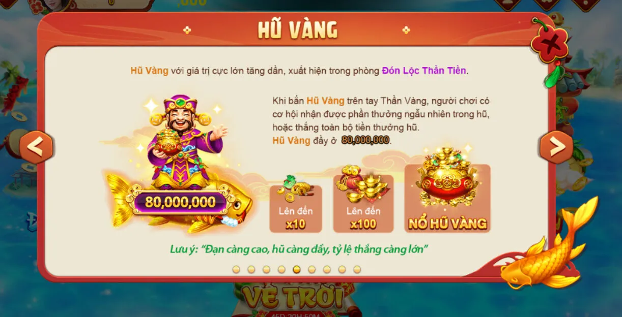 Hũ vàng tại game giải trí Bắn Cá Hit club 